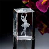 Crystal Rectangle With 3D Ballet Dancer Laser Inside